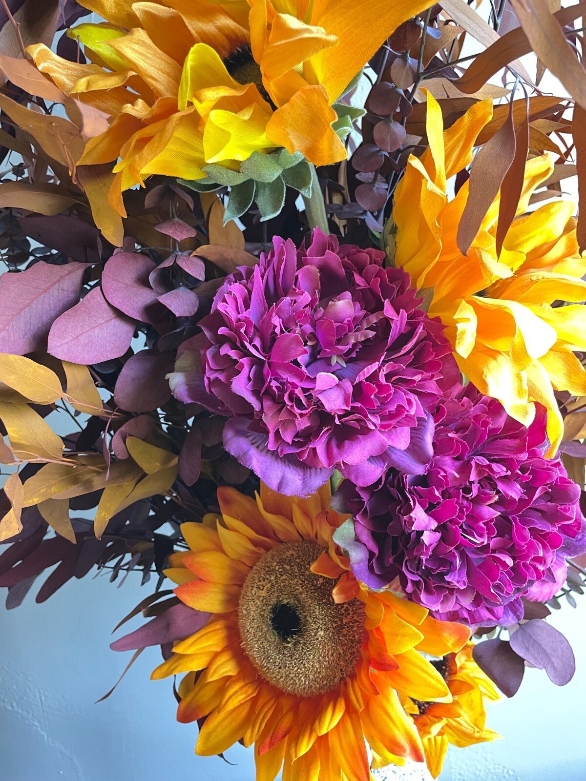 Large Sunflower Floral Arrangement: Fall Home Decor, Wedding Table Centerpiece