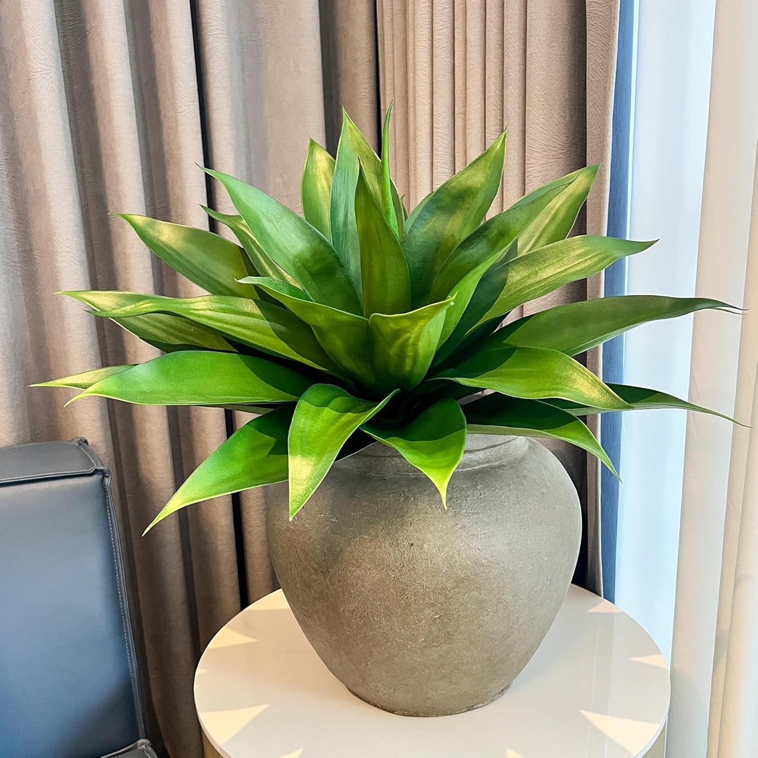 Large UV Resistant Fake Agave Plants for Indoor Outdoor Decor 28 Inch 2 Pack