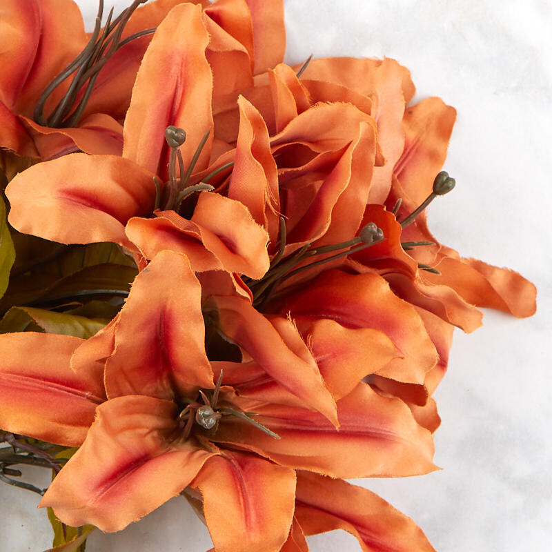 20″ Dark Orange Artificial Tiger Lily Floral Bush