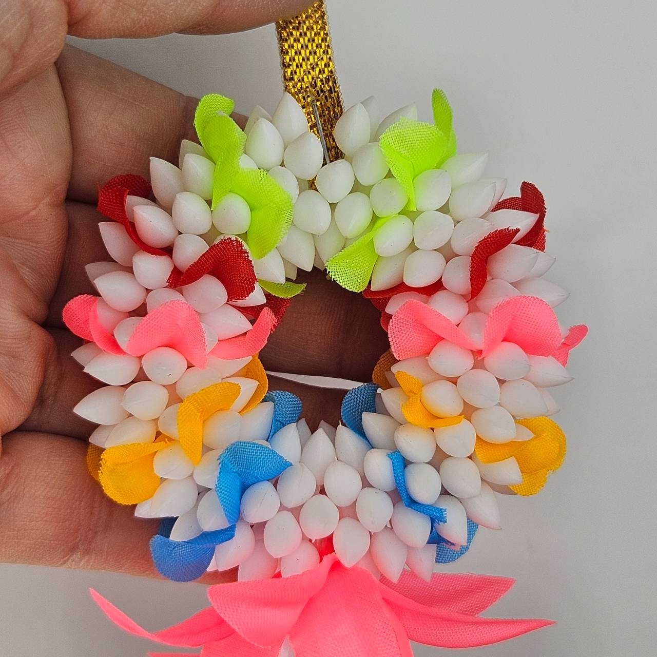 Artificial Flower Garland Car Hanging Mini 6cm Floral Decor Lucky Charm