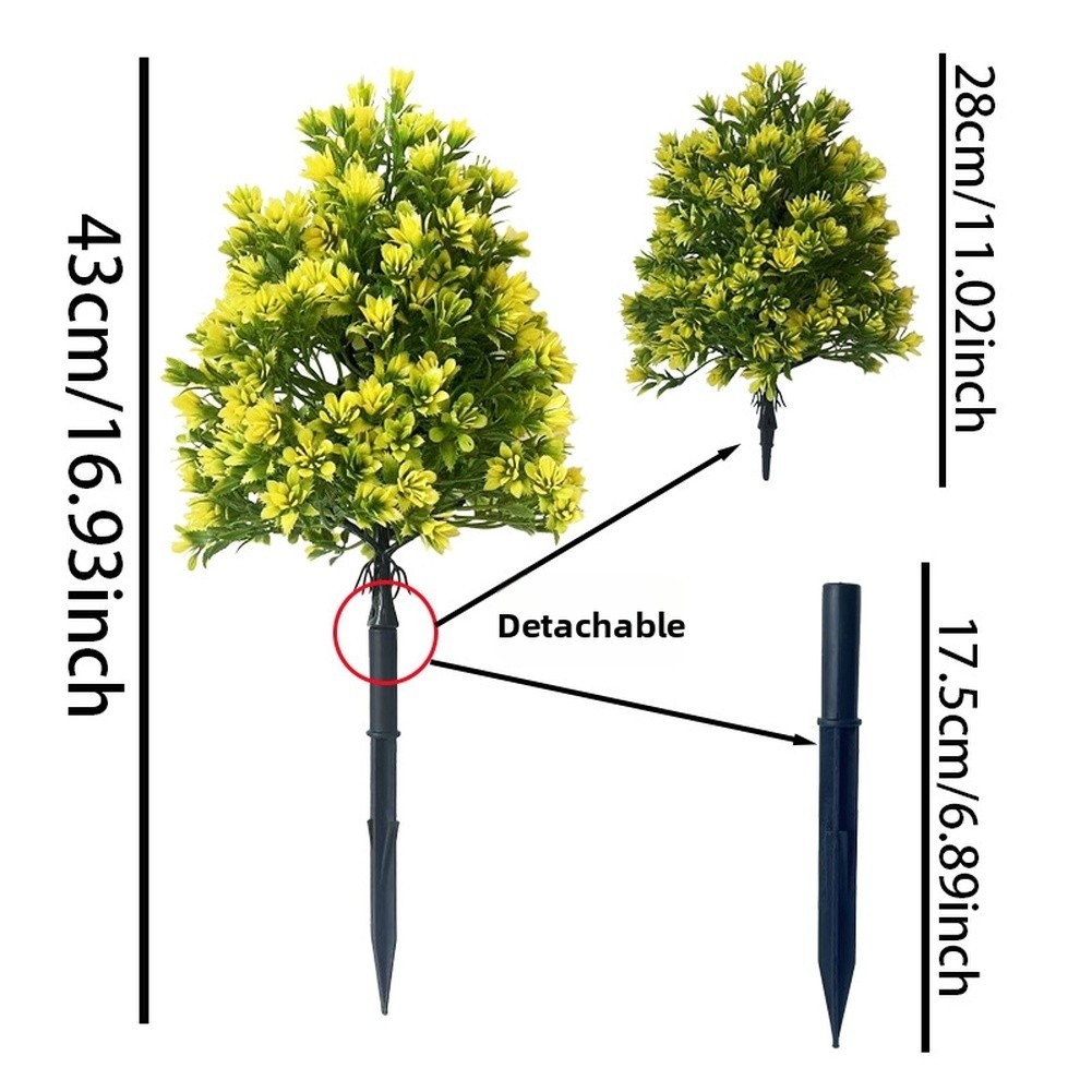 17 Inch Plastic Pine Flower Stake with Vibrant Blooms for Outdoor Spaces