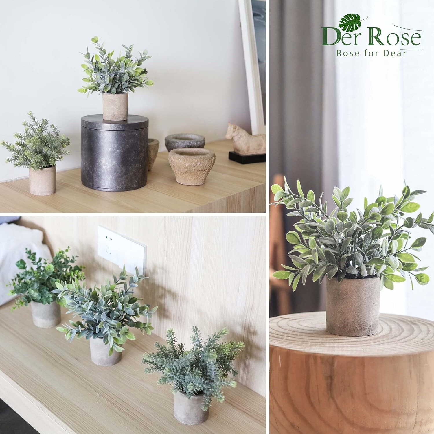 Set of 3 Lifelike Mini Eucalyptus Plants – Perfect for Office and Home Decor