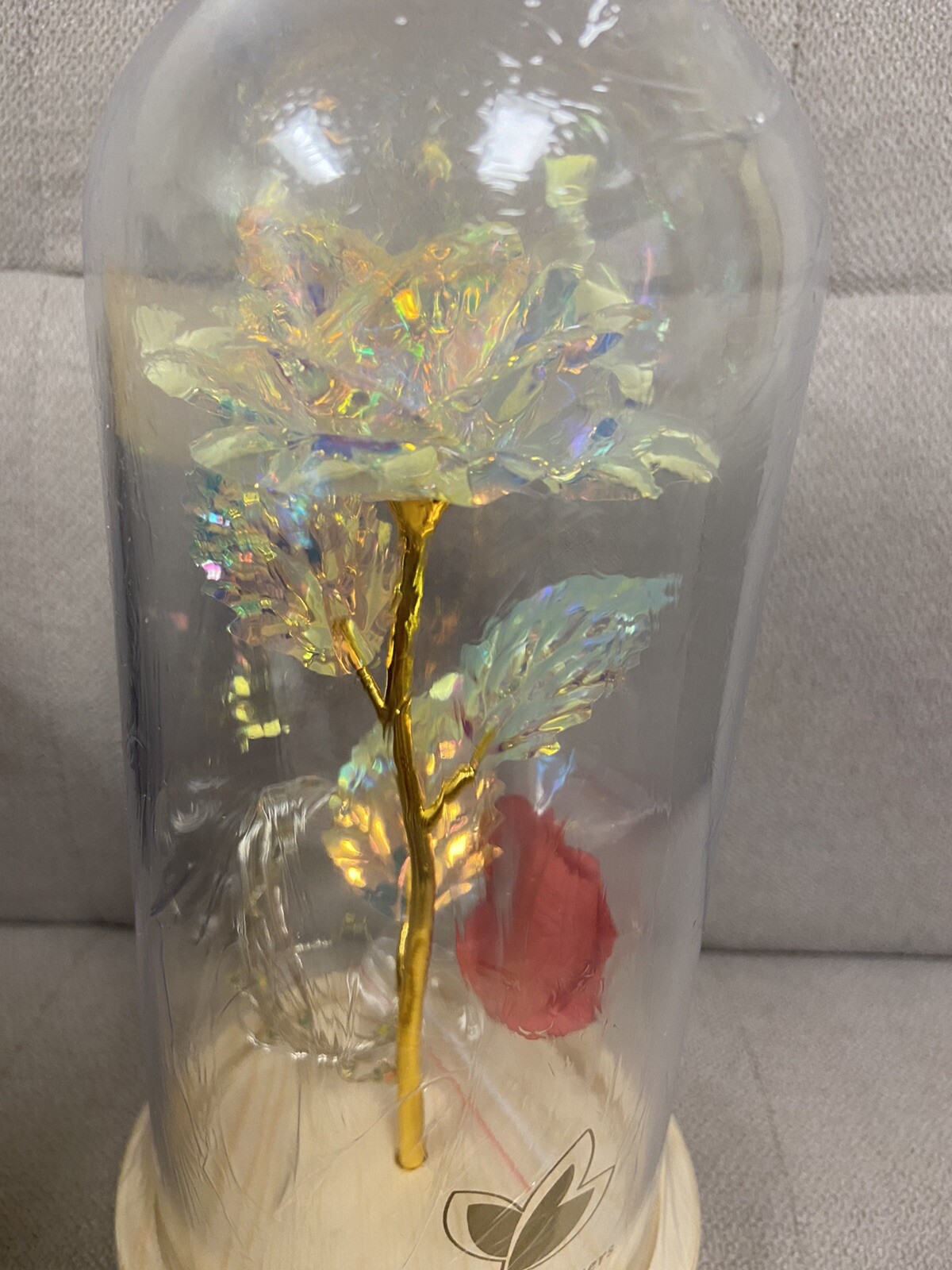 DREAM OF FLOWERS Gold Artificial Rose LED in Box LOVE Valentine