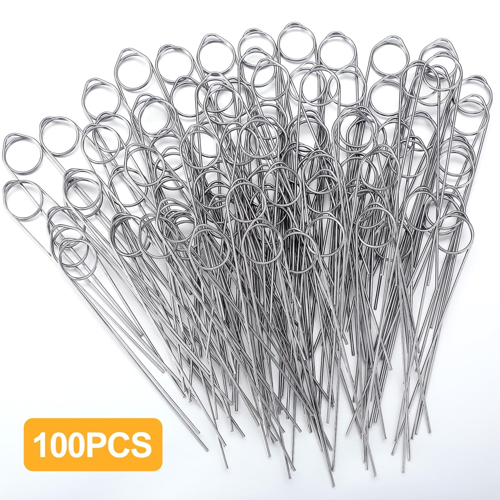 100 Pcs Floral Card Holder Picks 2.36 Stainless Steel Pin Sign Holder Pin Wir…