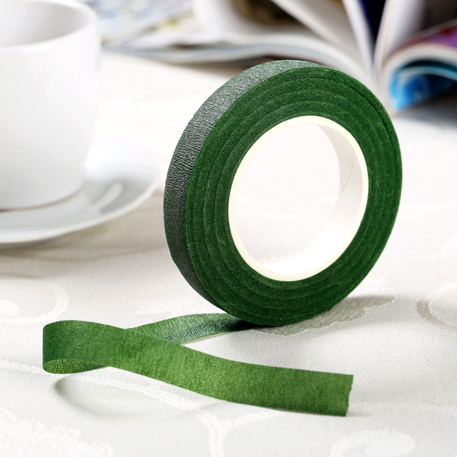 Green Florist Floral Stem Tape Corsages Buttonhole Flower Stamen Wrinkle Paper