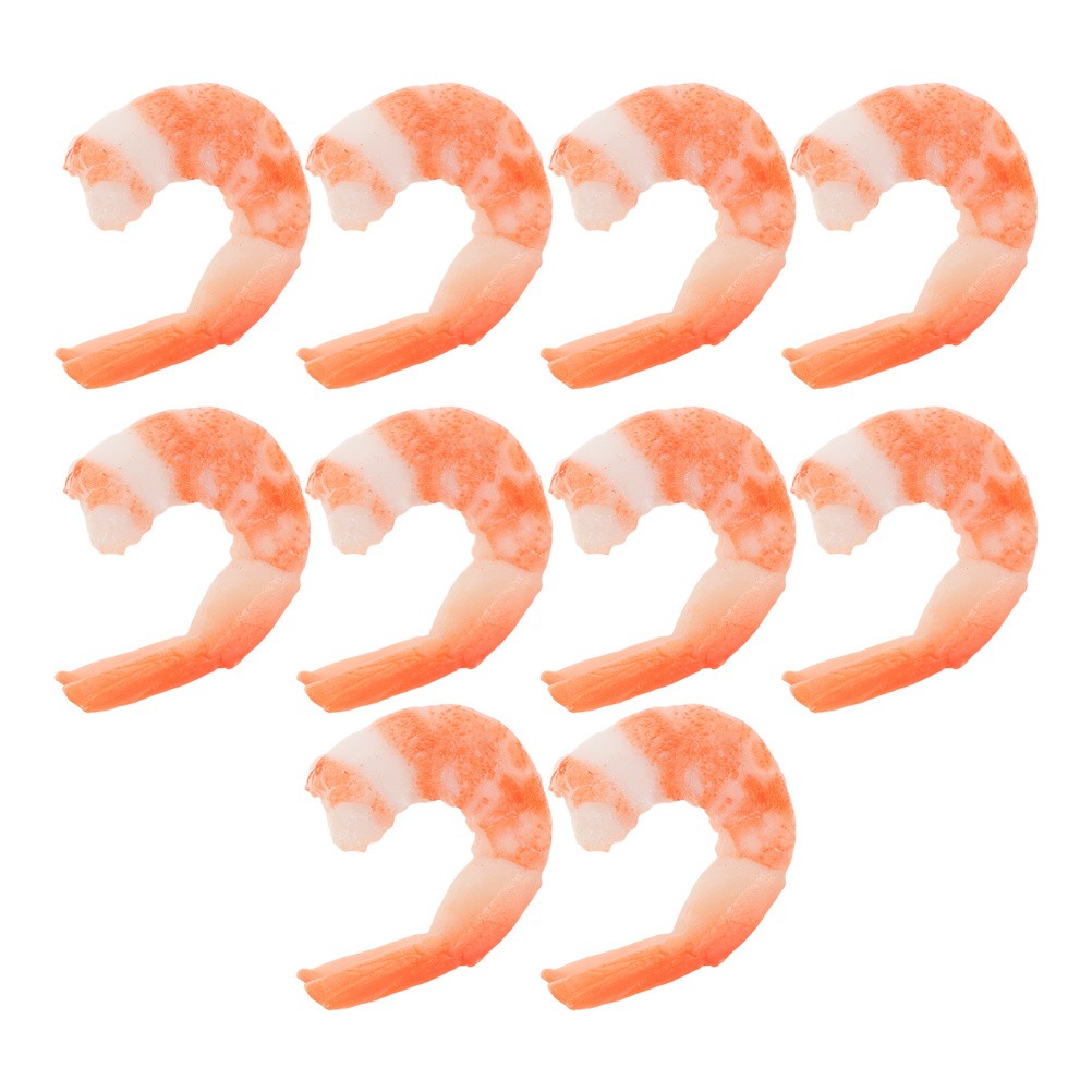 10 Pcs Plastic Cooked Shrimp Model Realistic Food Toy Decoration For Party