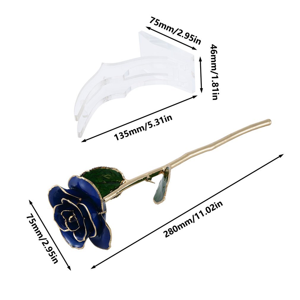 24k Real Dipped Rose Gold Rose Portable Gold Dipped Rose Artificial Rose M4