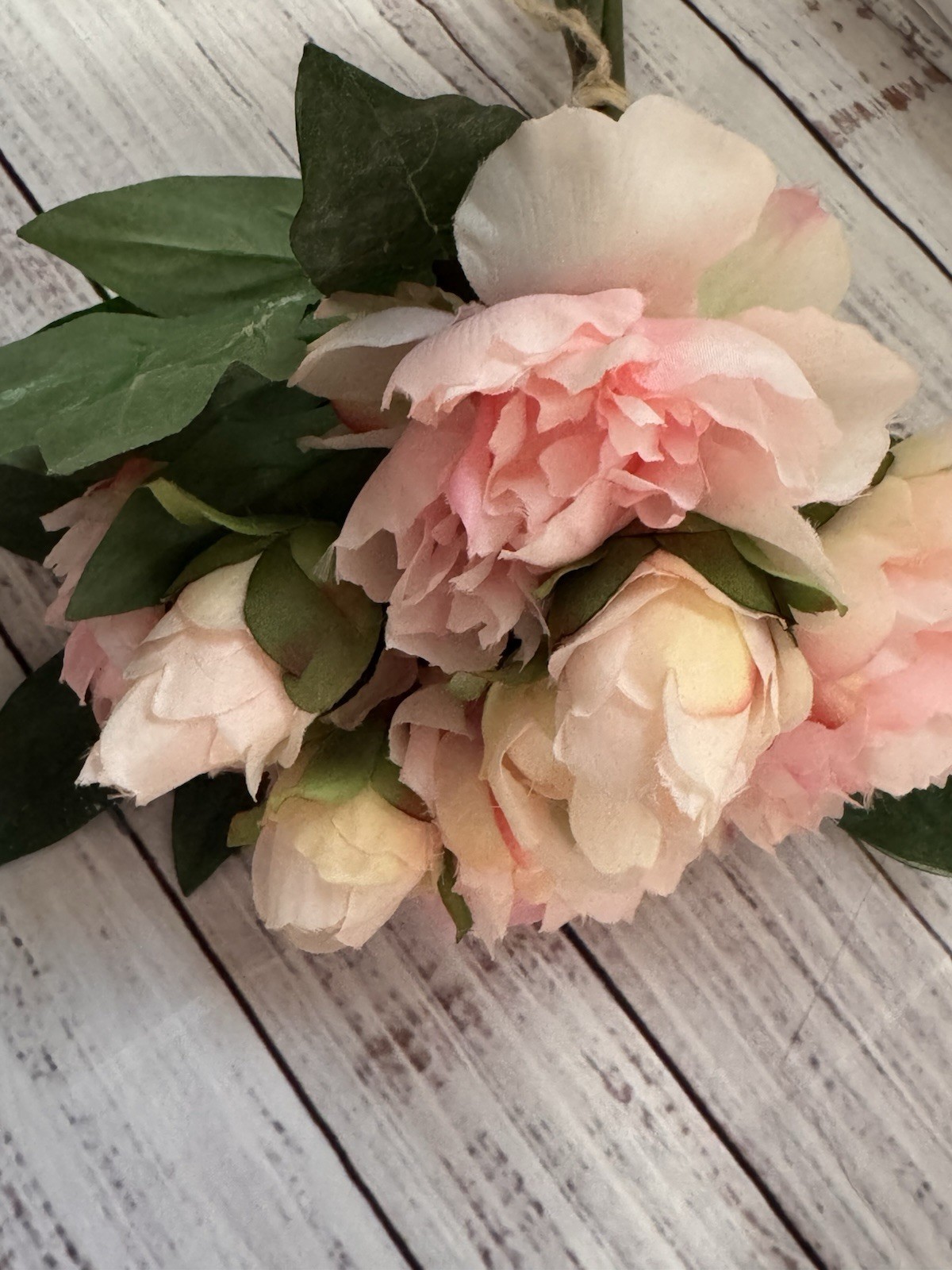 Pottery Barn Faux Pink Peony Bundle Artificial Flowers 3 Stems 16”