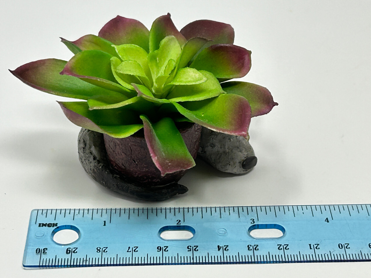 2″ Baby SLEEPING DOG Blob House Mini pot WITH faux PLANT as shown