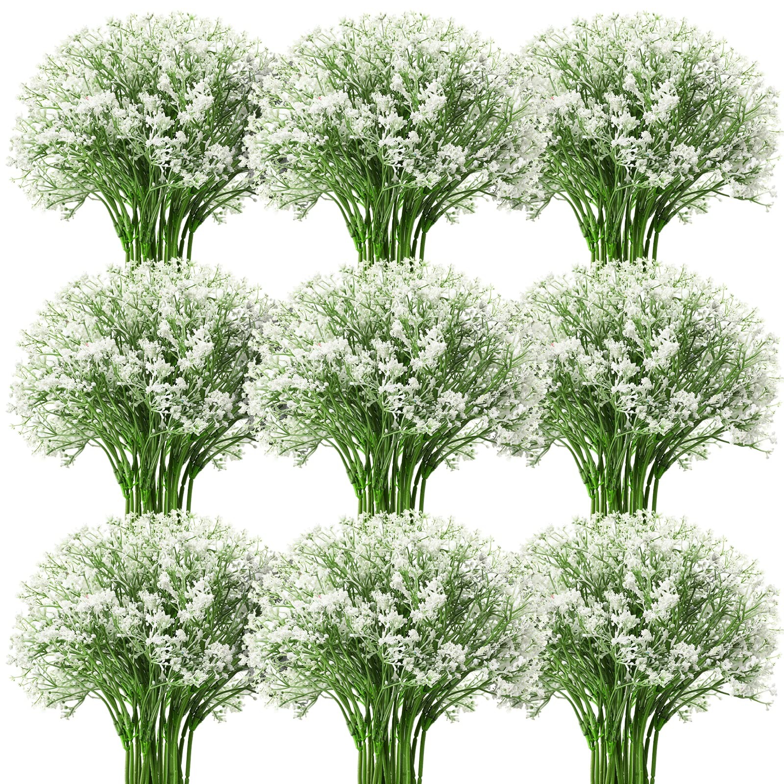 Artificial Babys Breath Flowers 64 PCS White Plastic Gypsophila Wedding Decor