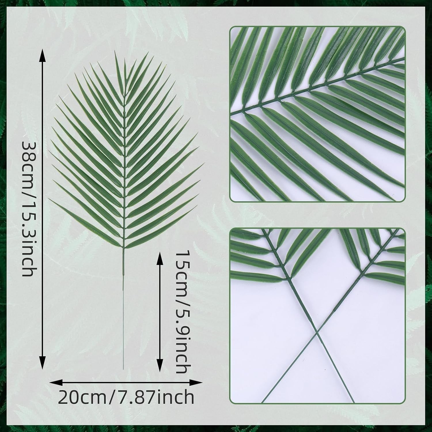 Artificial Palm Leaves Faux Tropical Greenery for Party Wedding Decor 20pcs
