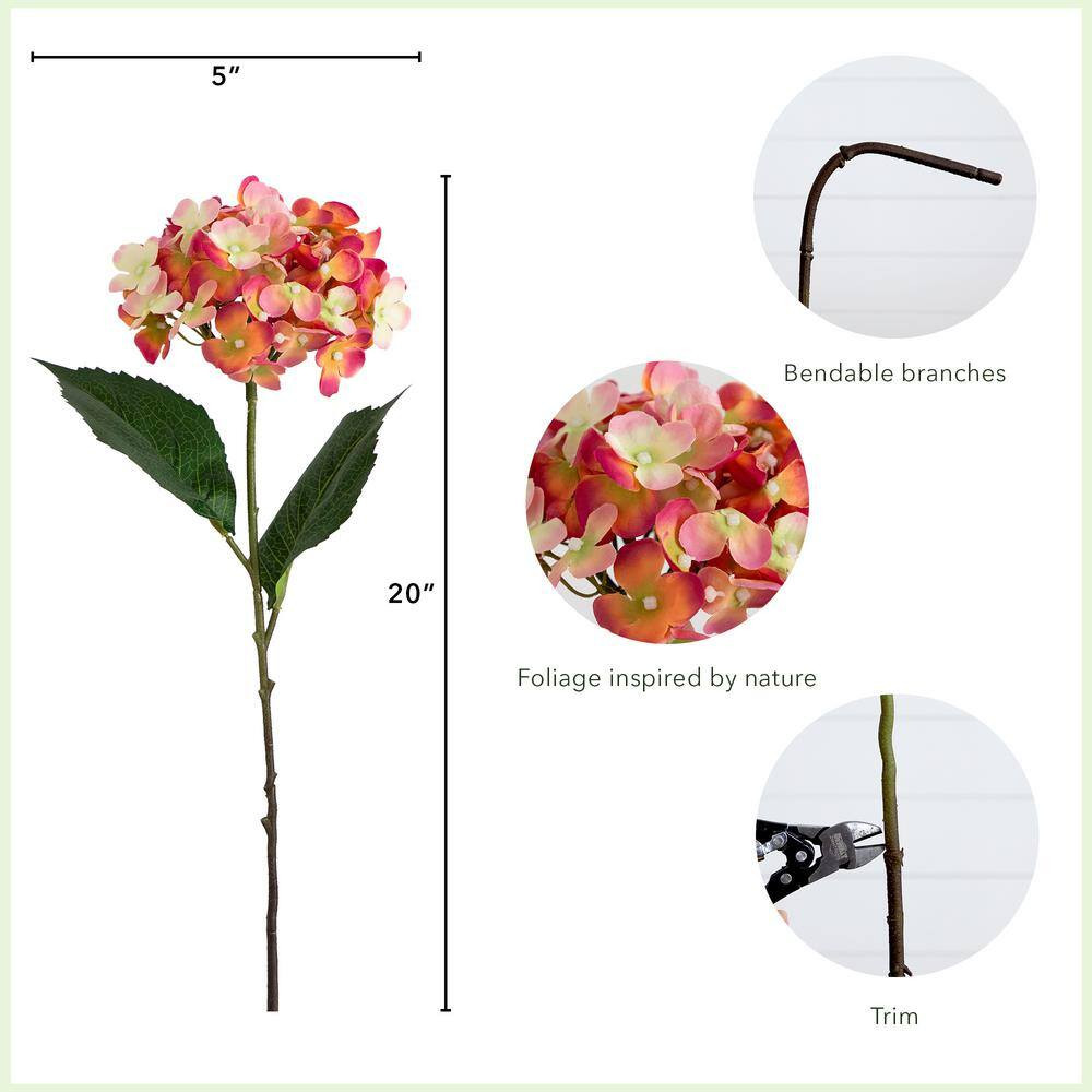 20 In. Artificial Hydrangea Flower Stems, Set of 3