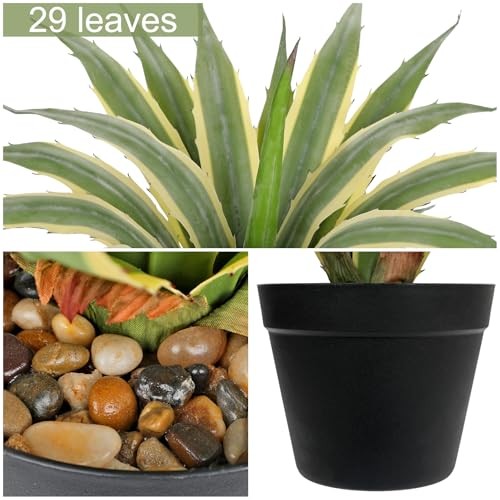 Large Artificial Agave Plants Tall Fake Agave Plant in 16.9″ Light Green-16.9″