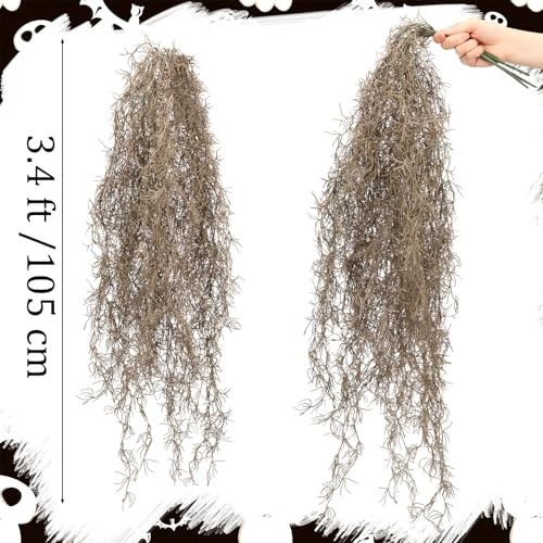 41” Fake Spanish Moss Hanging Plants – Faux Succulent Vines for Home Decor, 24