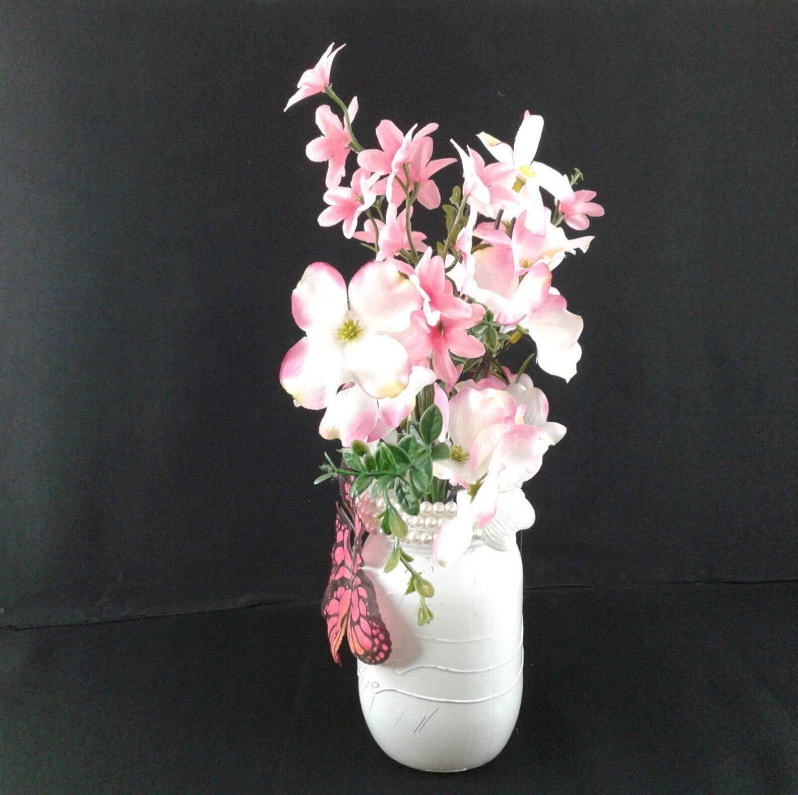 Mason Jar Spring Floral Decor Chic Country Butterfly Original Gift Special 1469