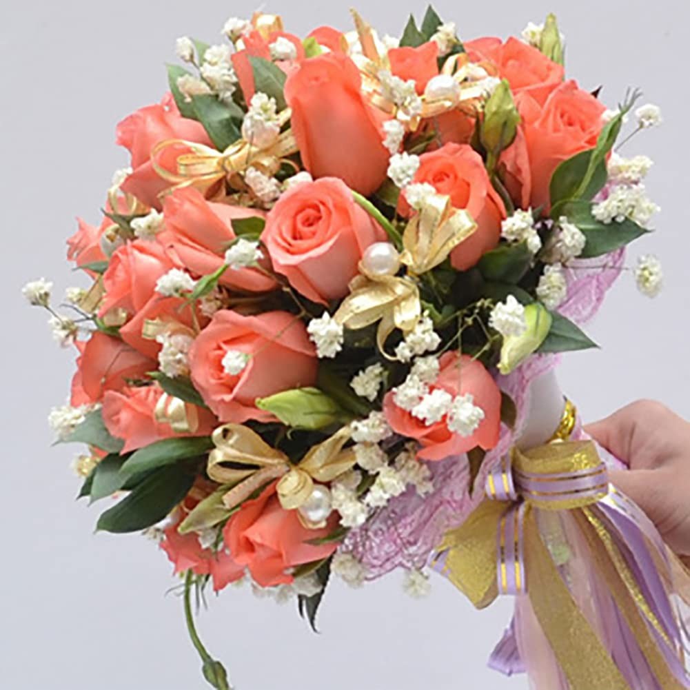 4 PCS White Foam Floral Bouquet Holders Large Bridal Handle Arrangement