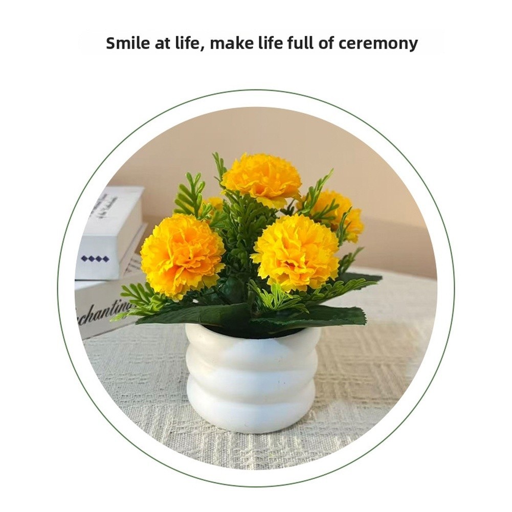 Silk Carnation Flower Arrangement 5 Pack for Living Room Bedroom Decor