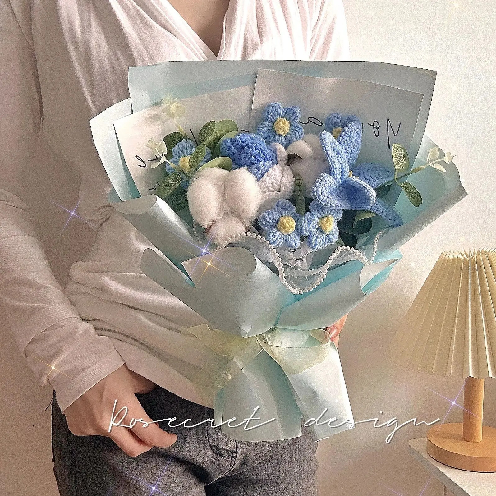 Handcrafted Rose and Tulip Knitted Bouquet for Birthdays and Special Occasions