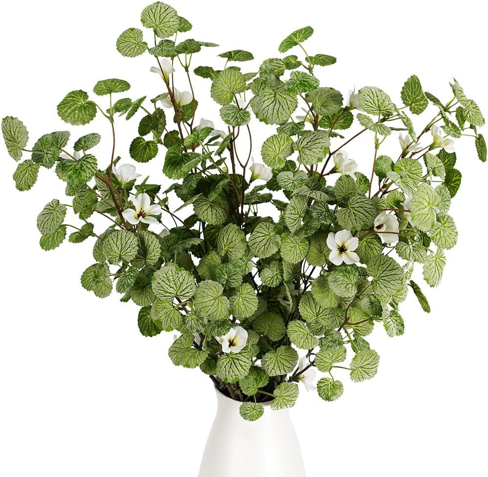 Artificial Plants,2Pcs 43.3″ Green Faux Branches for Vase,Faux Greenery Stems Va