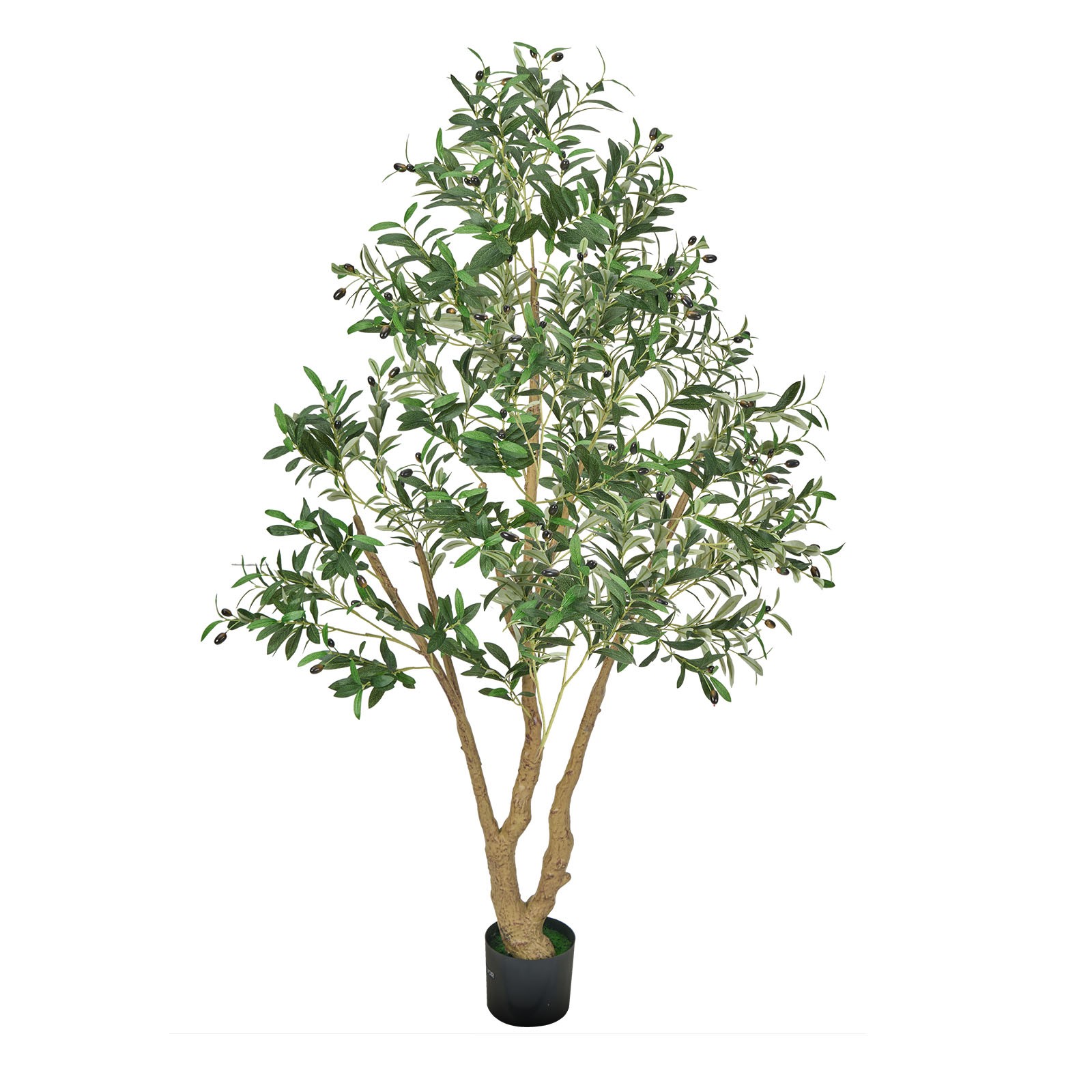 VEVOR 6FT Artificial Olive Tree Tall Fake Plant with Black Pot for Home Office