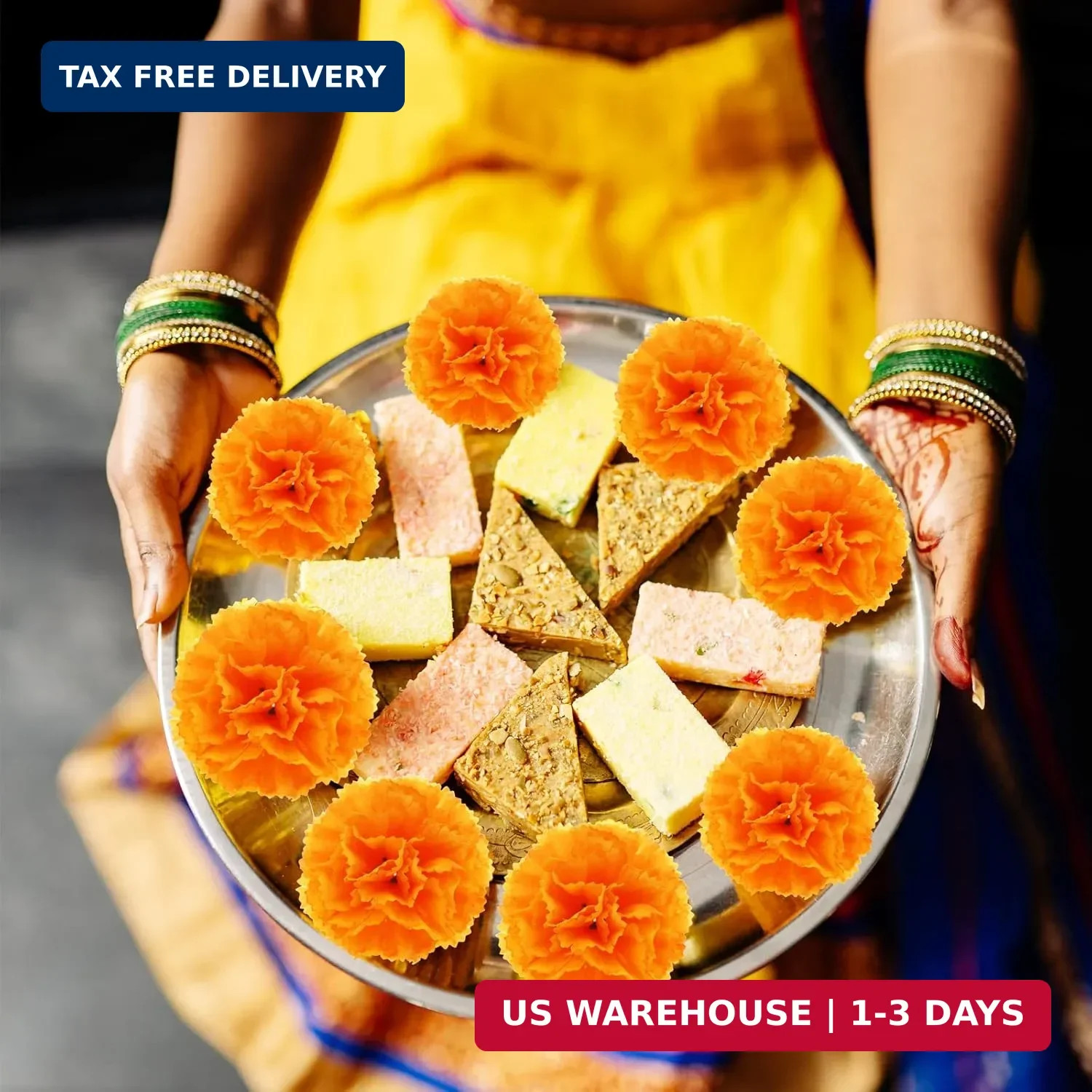 Hananona 50 Pcs Marigold Flower Heads Bulk, Silk Marigolds with Stems Artificial