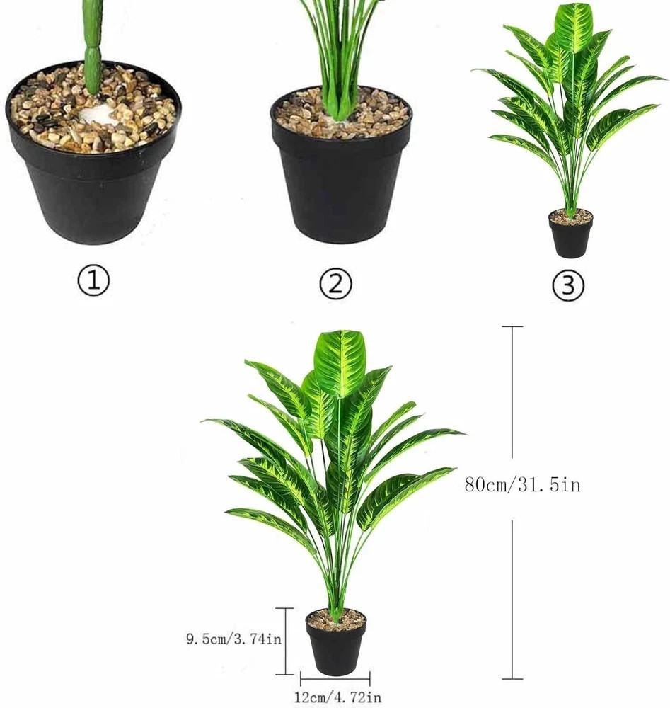 Rozwkeo Artificial Plants in Pots Large Fake Tree Floor Faux Tropical Plants …
