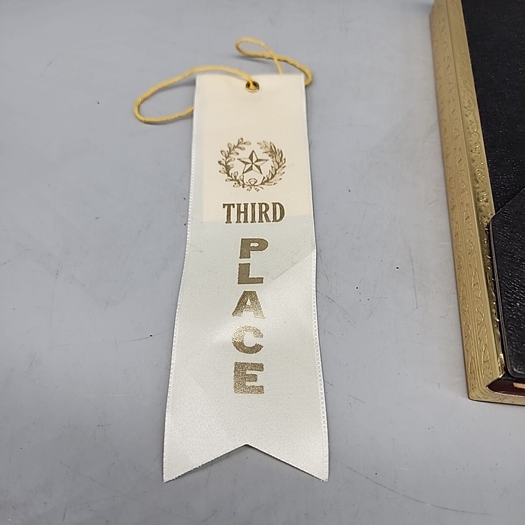 Vintage Handmade 3rd Place Winner Gold Framed Feather Bouquet 8×6″