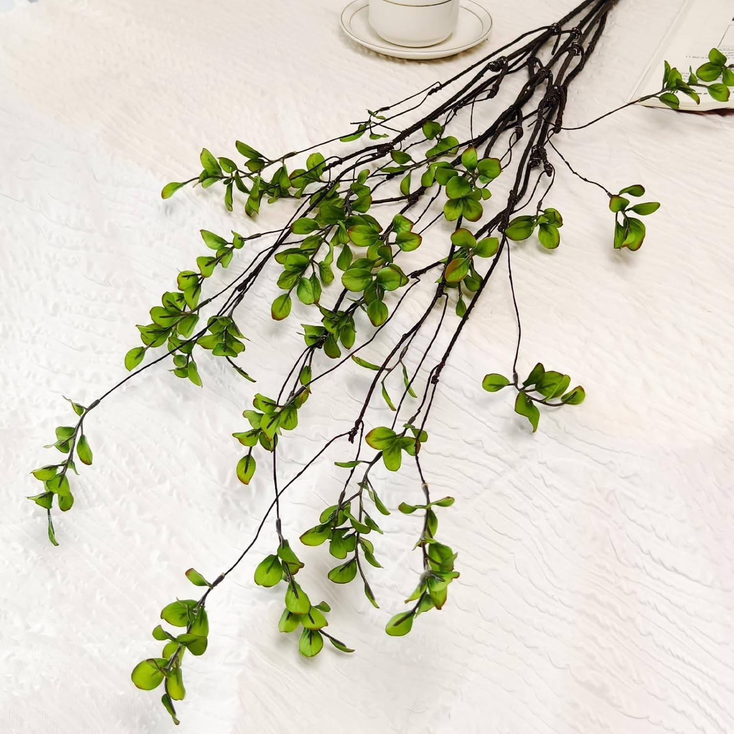 Elegant 4 Pcs Artificial Ficus Branches – 47.2 Inch Faux Greenery for Home Decor