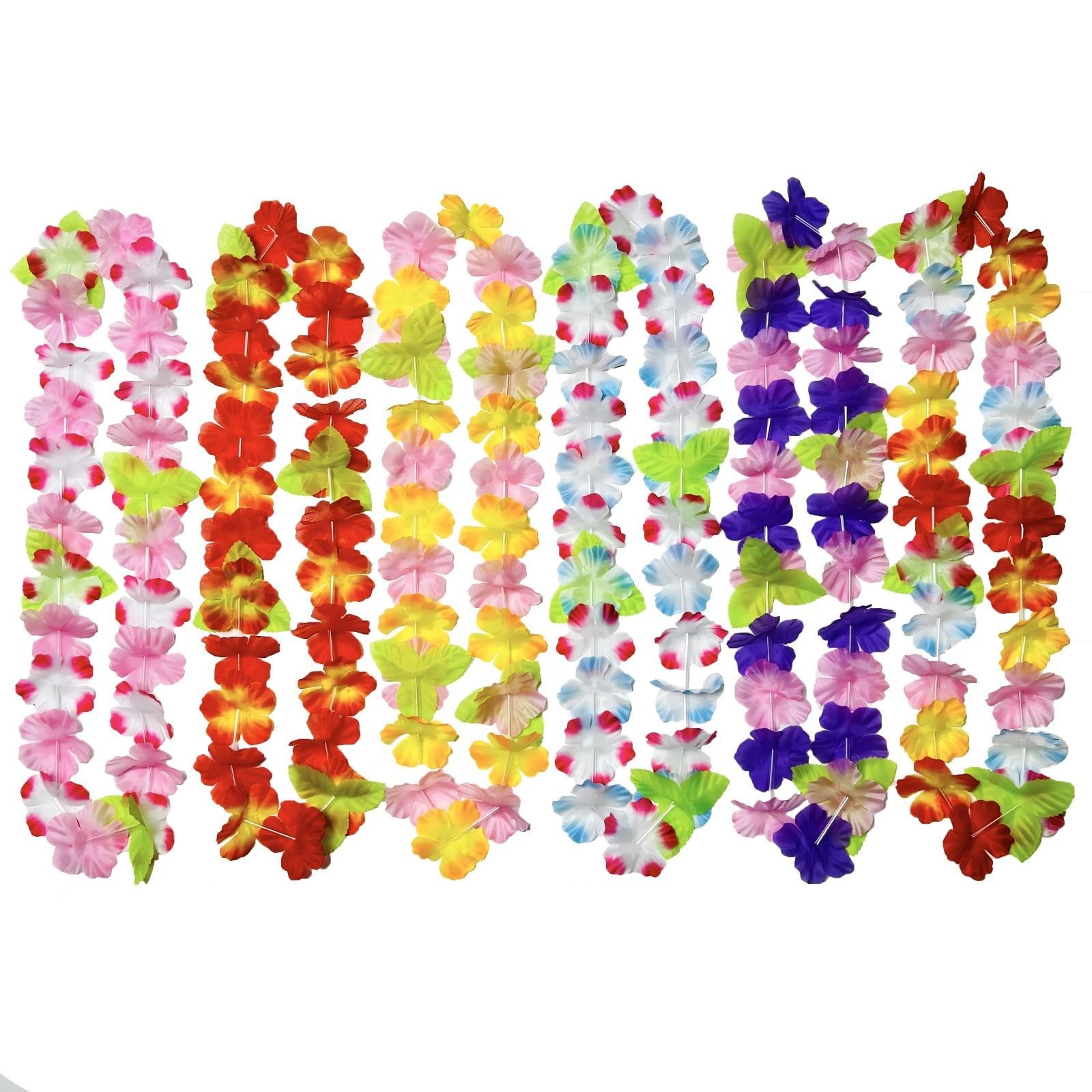Hawaiian Leis For Luau Party Adults and Kids Tropical Party Decoration Supplies