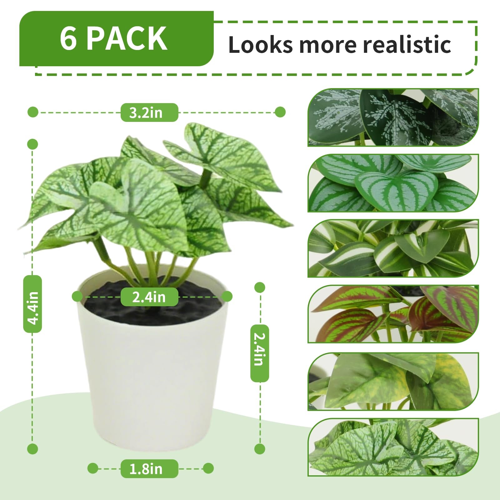 Artificial Small Plants in Pot Fake Mini Potted Greenery Home Decoration