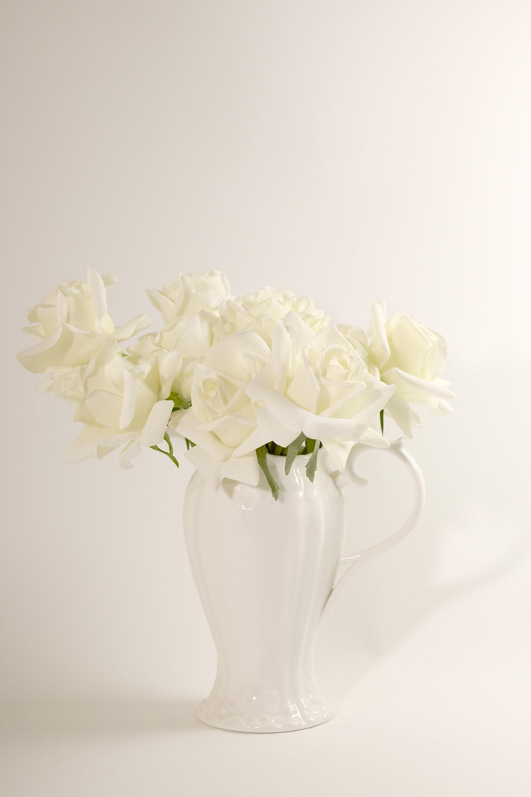 10 PCS Artificial White Roses Real Touch Mini Bouquet Wedding Centerpiece