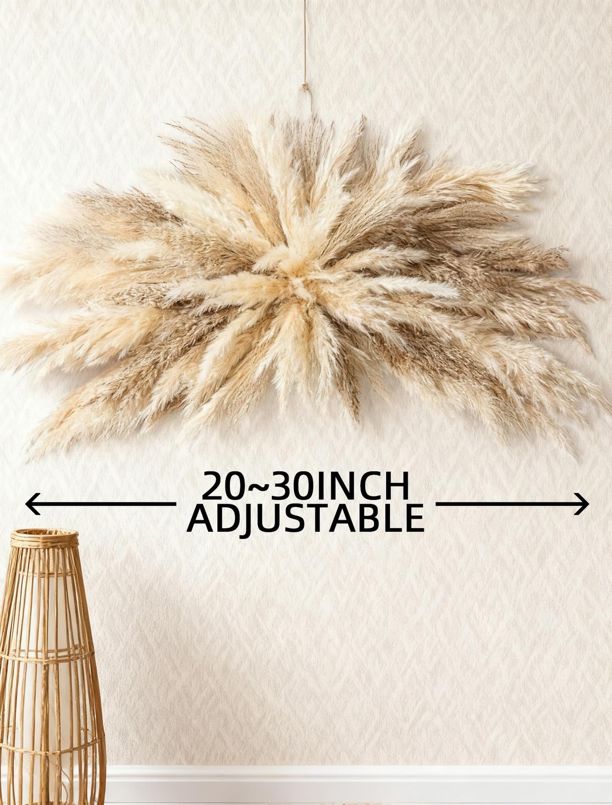 Pampas Grass Wall Decor 20–30in Dried Flowers Boho Hanging Kit