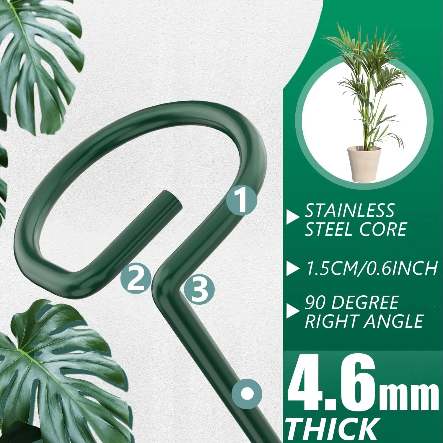 6 Pack 24 Inch Plant Support Stakes,Extendable Plant Stakes,Orchid Sticks with C