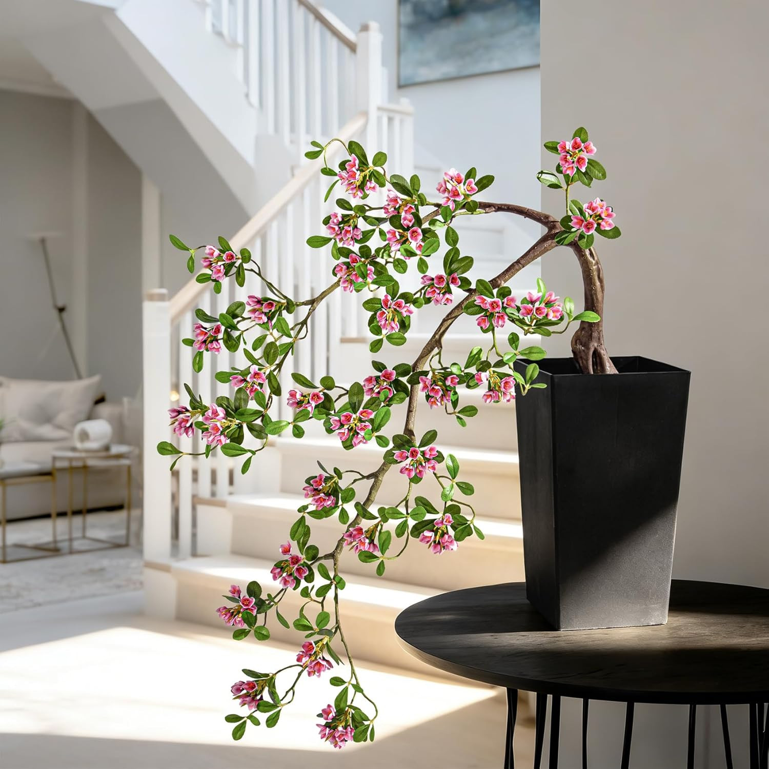 Lifelike 2.6FT Artificial Bonsai Tree with Realistic Flowers for Home Decor