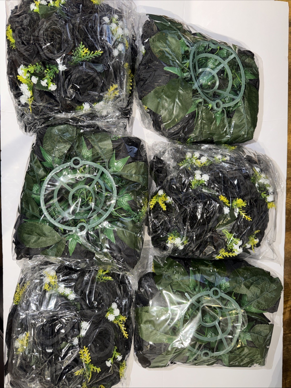 Black Artificial Roses Flowers: 6 Pcs Fake Flower Bouquet Halloween Decorations