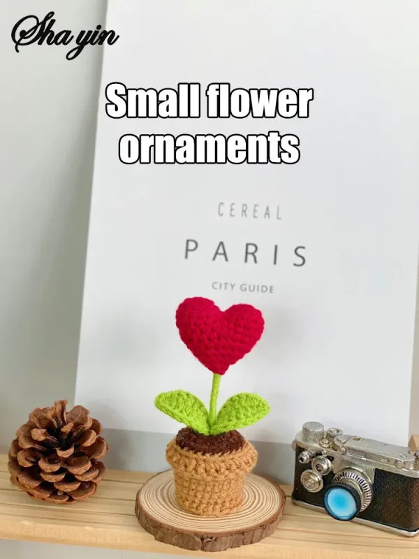 Hook Woven Finished Small Potted Plant Simulation Flower Potted Plant Flower