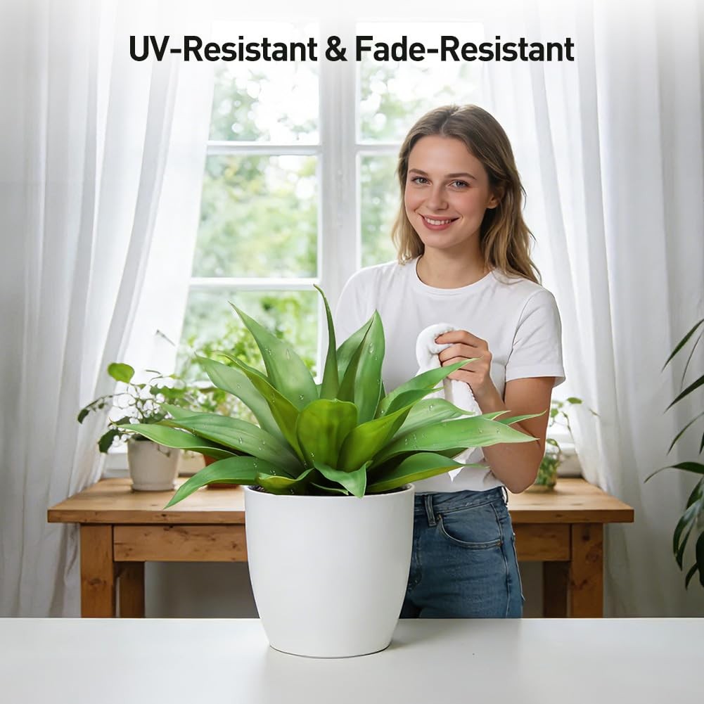 VeriNatural Artificial Agave Plant,23in Faux Plants Outdoor Decor,UV Resistant