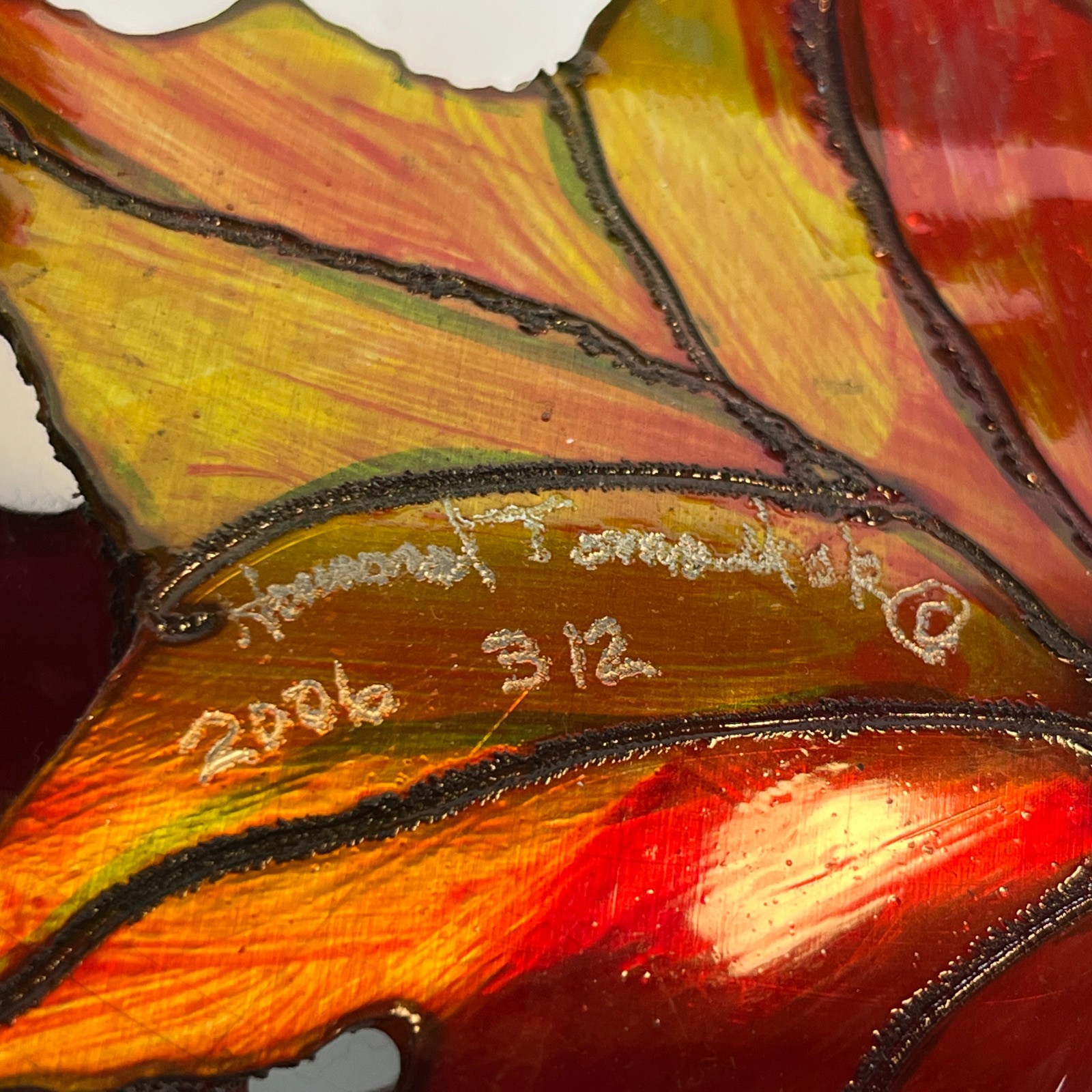 Fall Maple Leaves Wall Decor Signed Art Metallic Hand Welded Sculpture 2006 #312