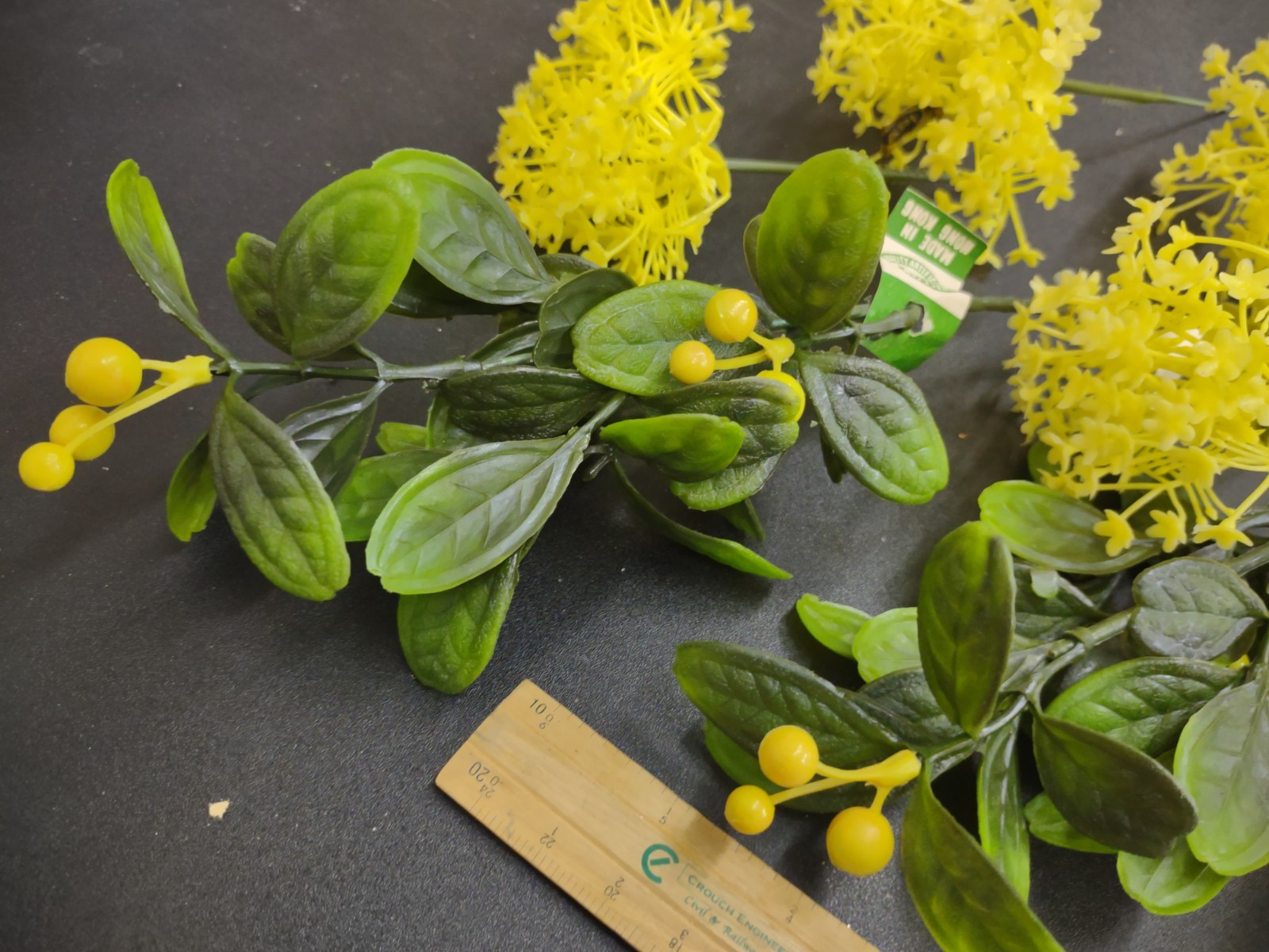 9 Stems 1960s Vintage Plastic Retro Flowers & Greenery-Mistletoe & Babies Breath