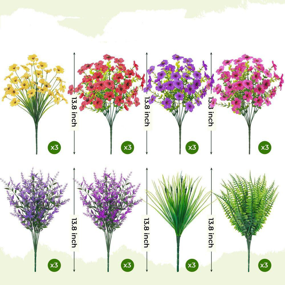 13.8 In. Multi-Colored Indoor/Outdoor Artificial Daisy Flowers Bulk UV Resistant