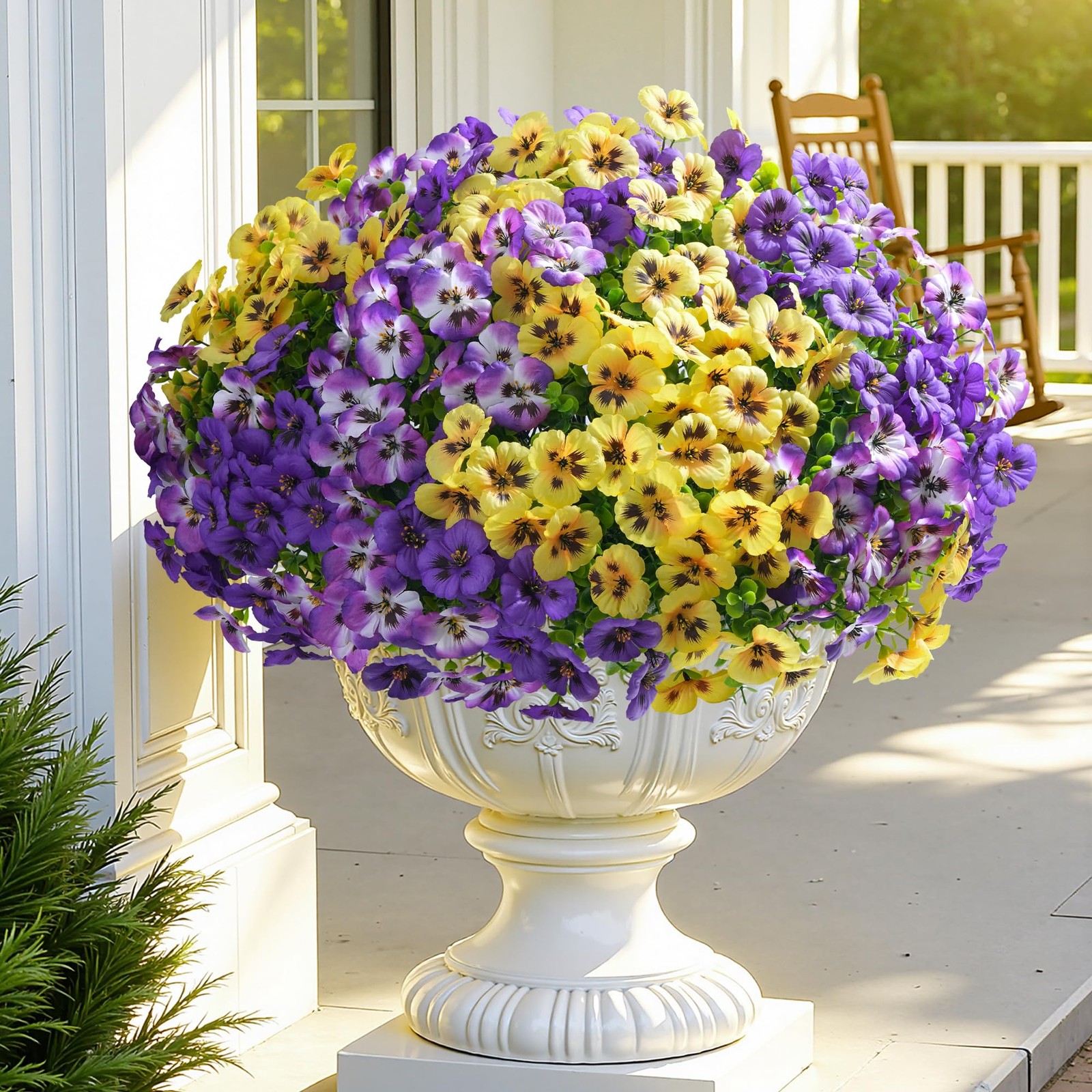20PCS Artificial Fake Pansy Flowers for Outdoors Spring Summer Decor,Faux Sil…