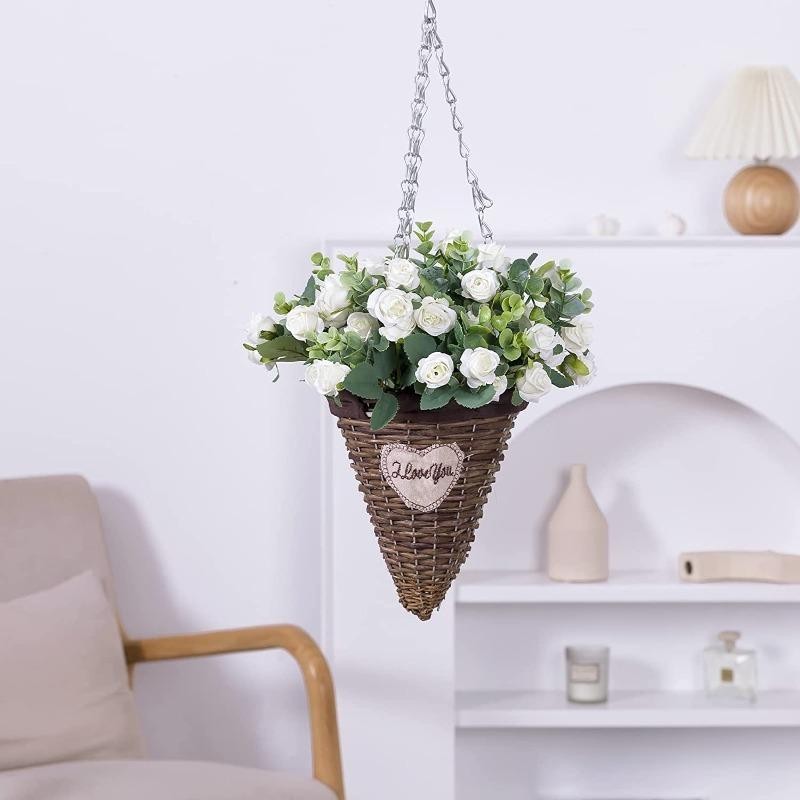 10 Head Artificial Silk Rose Peony Eucalyptus Bouquet Wedding Home Party Decor