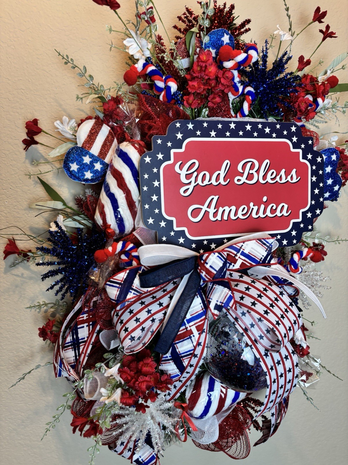 Patriotic wreath, American Flag Wreath, 4th Of July, Memorial Day, Military