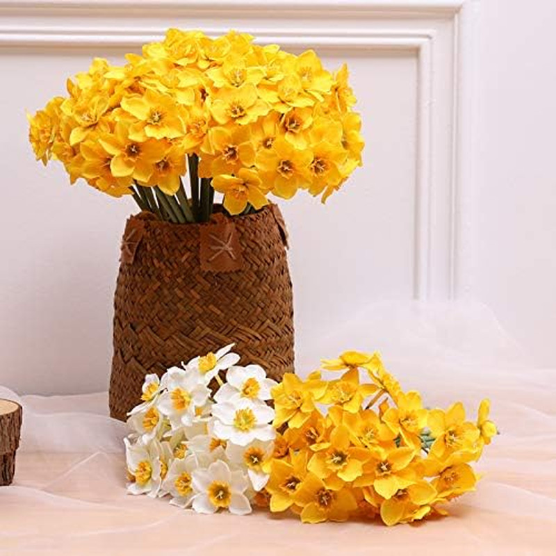 Artificial Daffodil Flowers 15.8 Inches Narcissus Spring Flower Fake Silk Flower