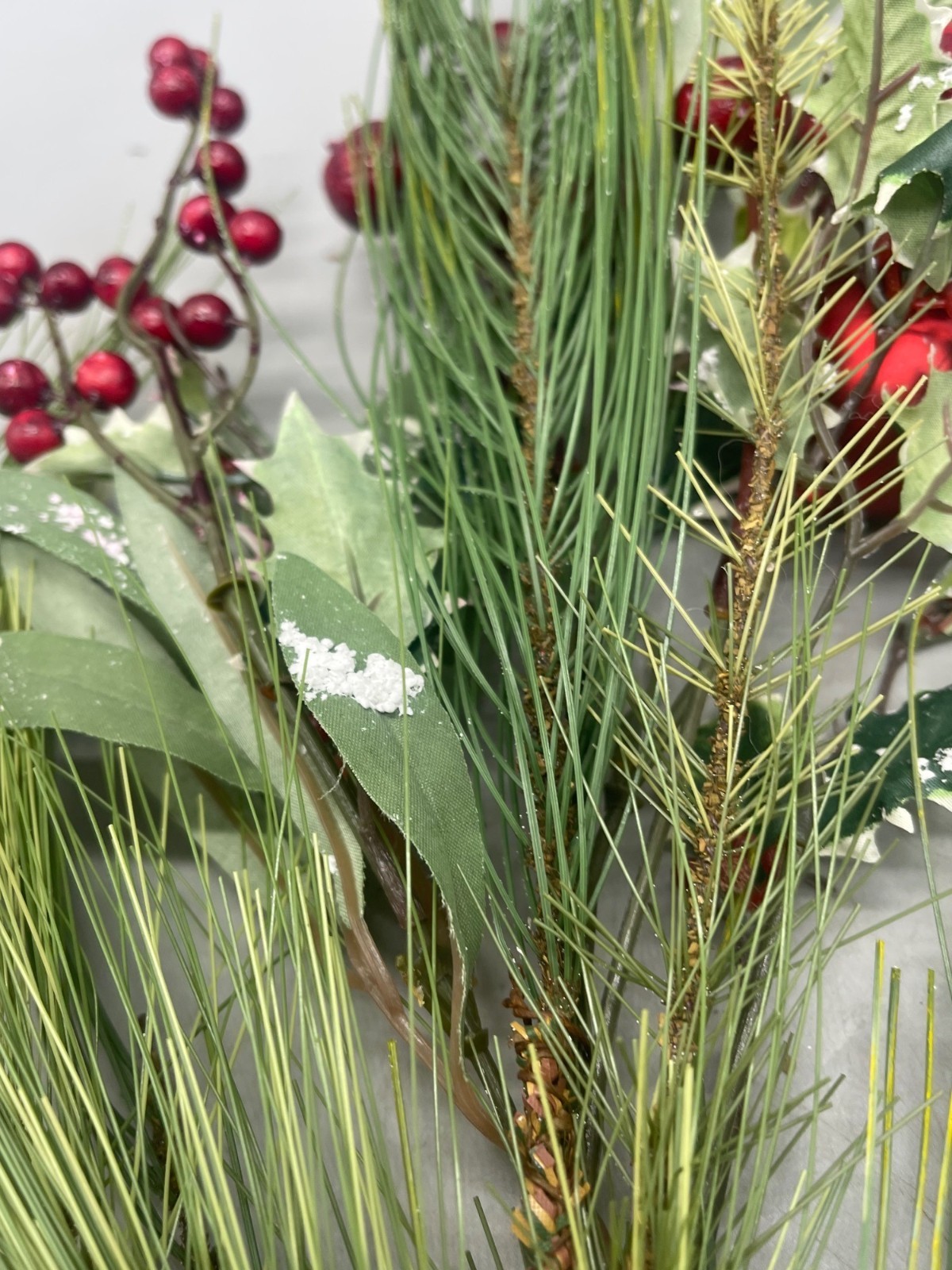 Christmas artificial decor plant pine tree branch holly madrone bulb crafts READ