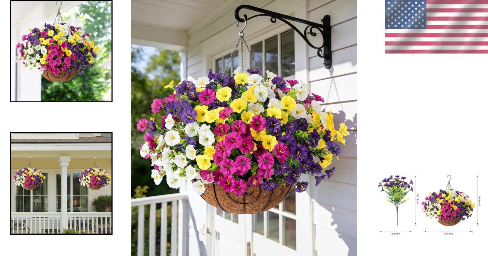 Stunning Artificial Morning Glory Arrangement in Hanging Basket – All Occasion