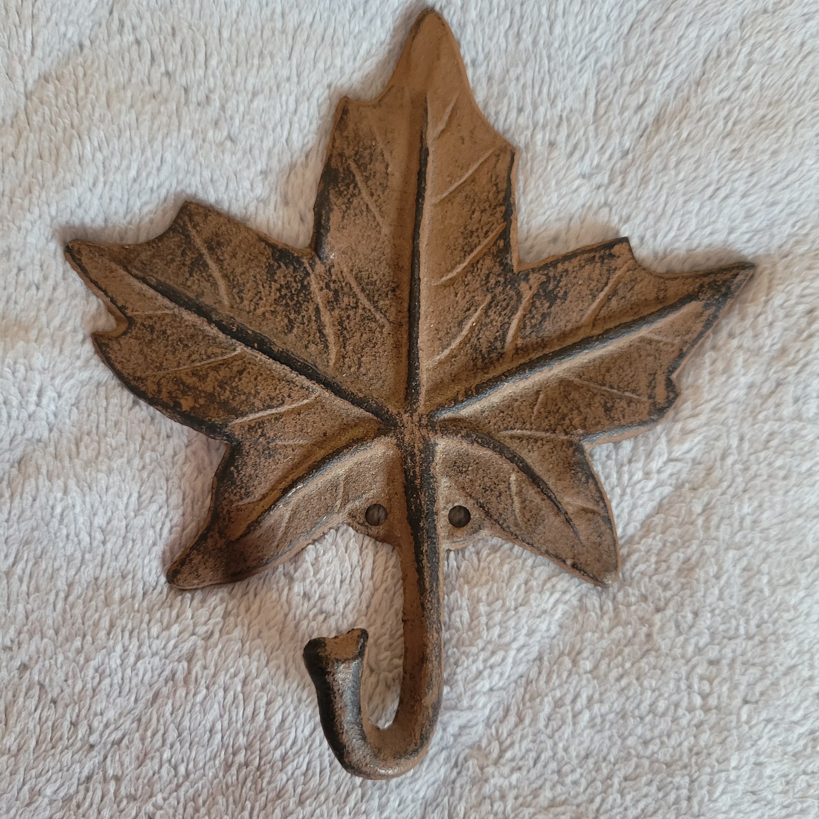 Rustic home decor leaf leaves wall hanging hook Fall Autumn shapes MCM Lot of 4