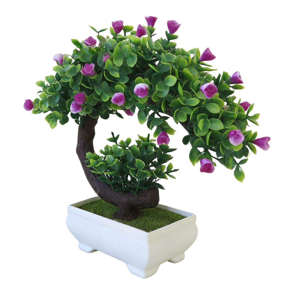 Plastic 20cm Bonsai Tree Realistic Faux Plant for Home Living Room Decor