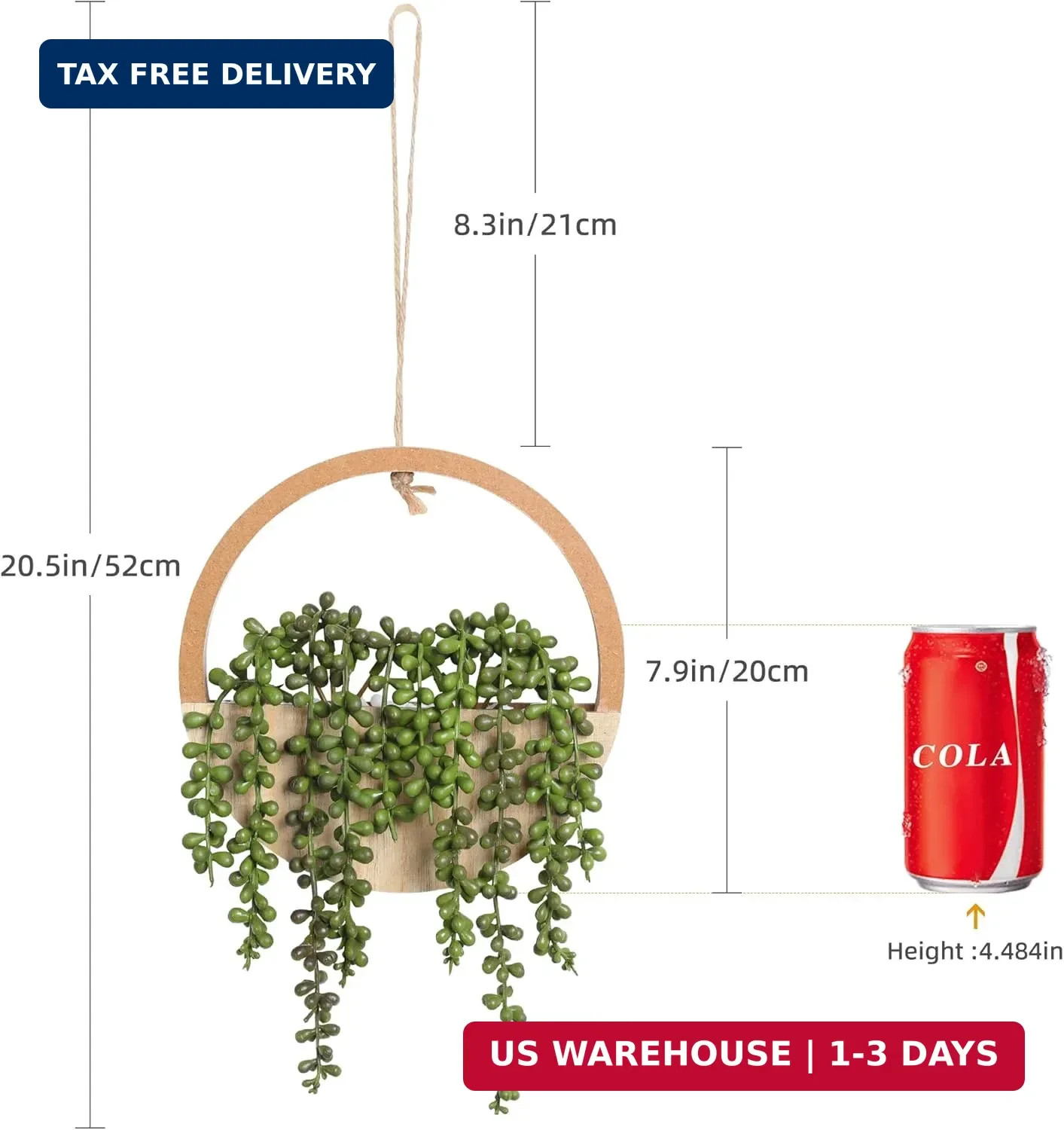 Floweroyal 2pcs Artificial Succulents Hanging Plants 12.2” Fake String of Pearl