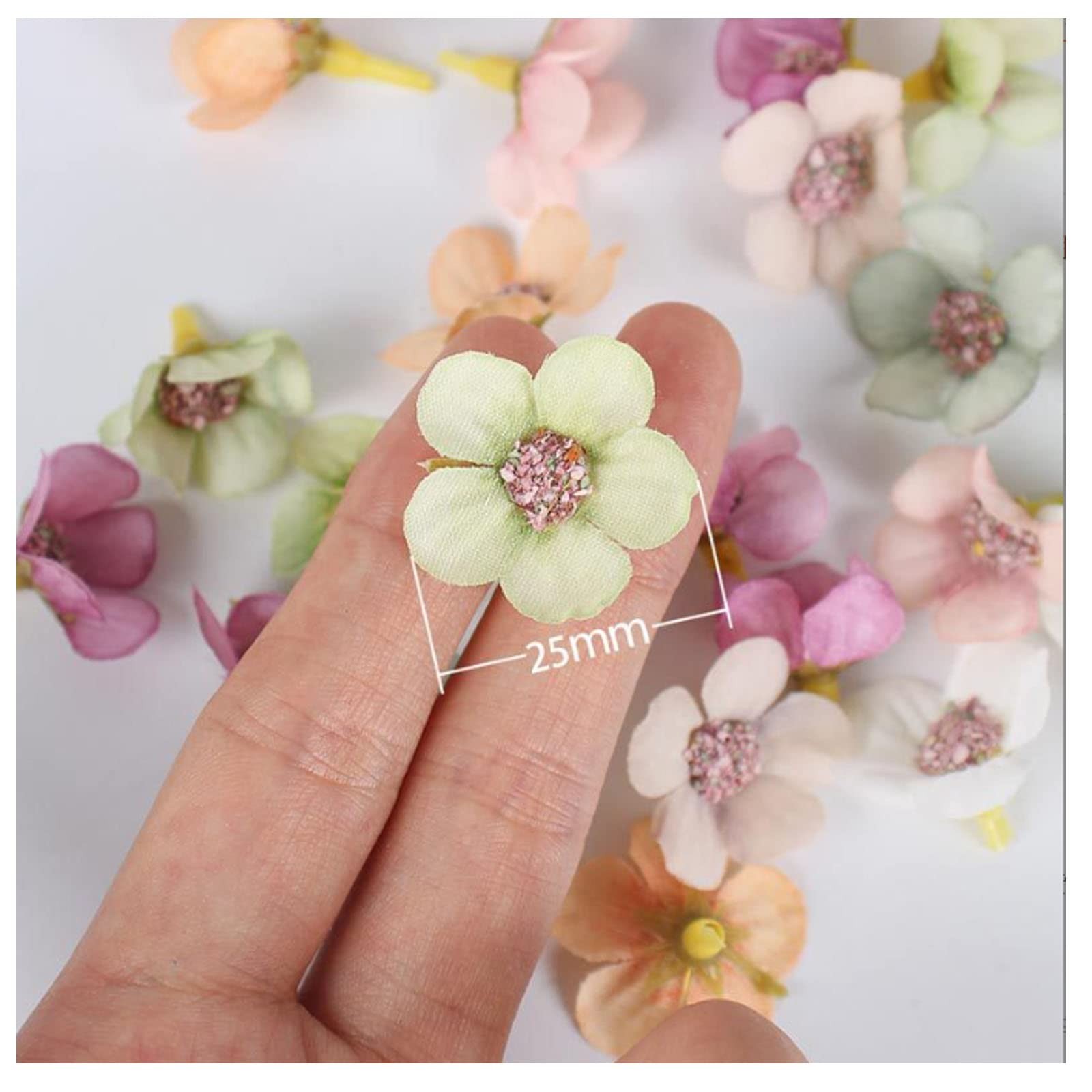 50 PCS Artificial Daisy Flower Heads 2.5cm Silk Fake Mini Crafts Multicolor